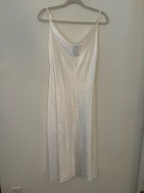 Forever 21 White Satin Cowl Neck Midi Slip Dress XS